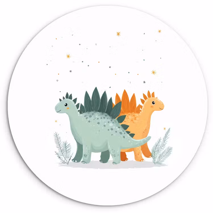 Muurcirkel - Planten - Sterren - Dinosaurussen - Oranje — 1