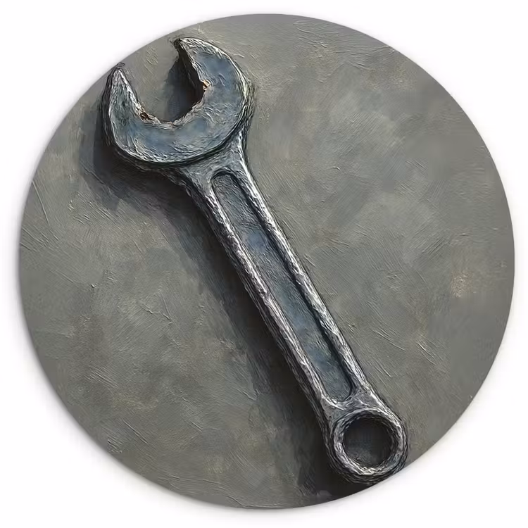 Muurcirkel - Steeksleutel - Schilderij - Gereedschap - Verf — 1