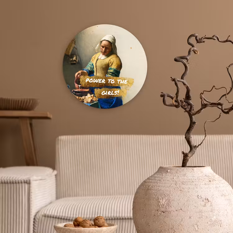 Muurcirkel - Melkmeisje - Goud - Quotes - Schilderij - Oude meesters — 2