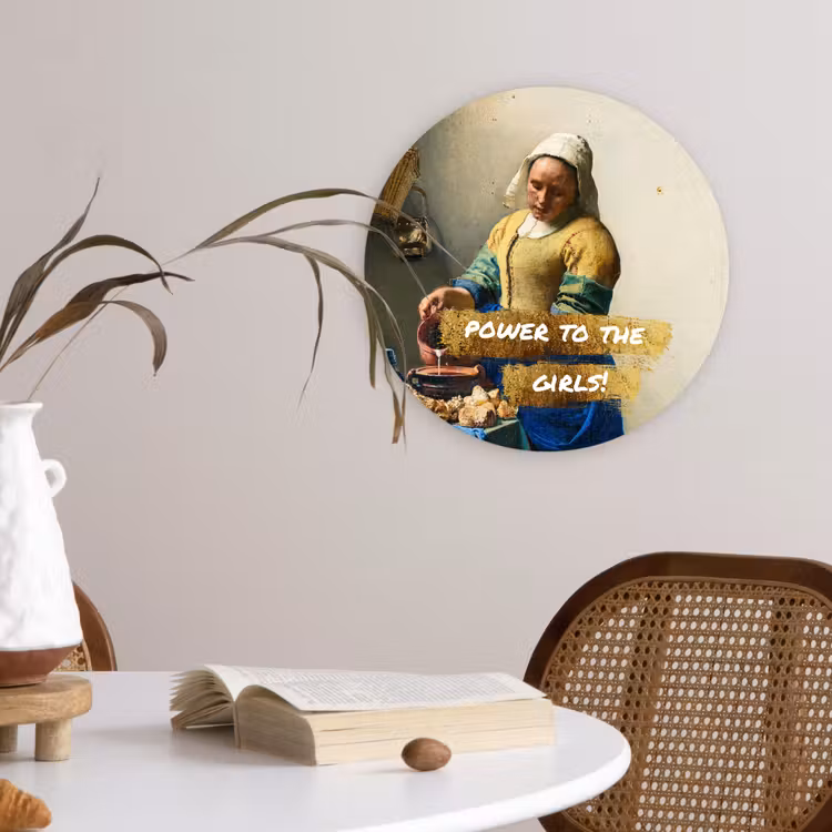 Muurcirkel - Melkmeisje - Goud - Quotes - Schilderij - Oude meesters — 4