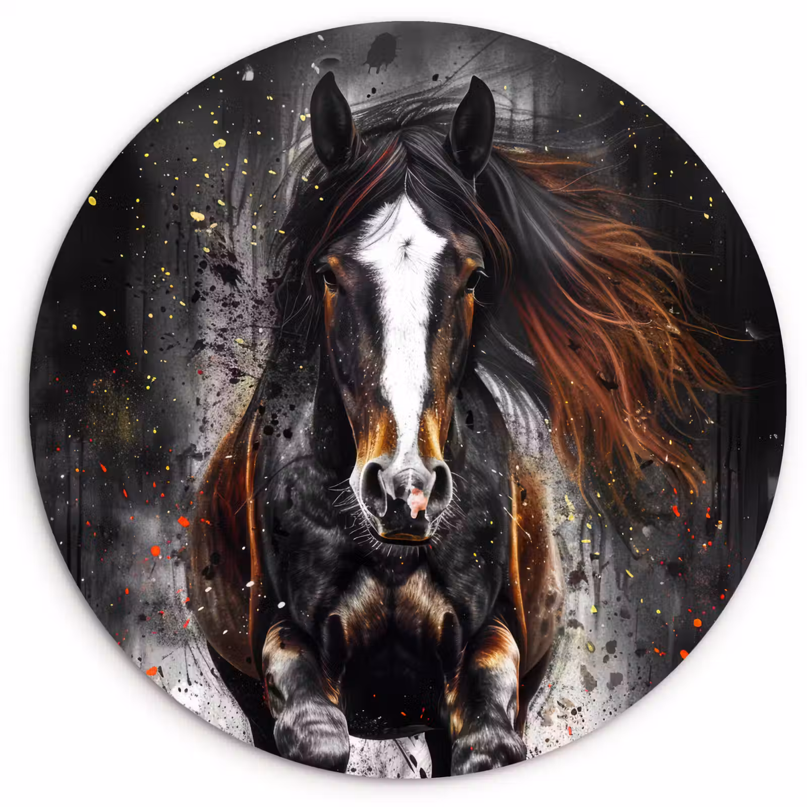 Muurcirkel - Paard - Dieren - Zwart - Luxe - Modern — 1