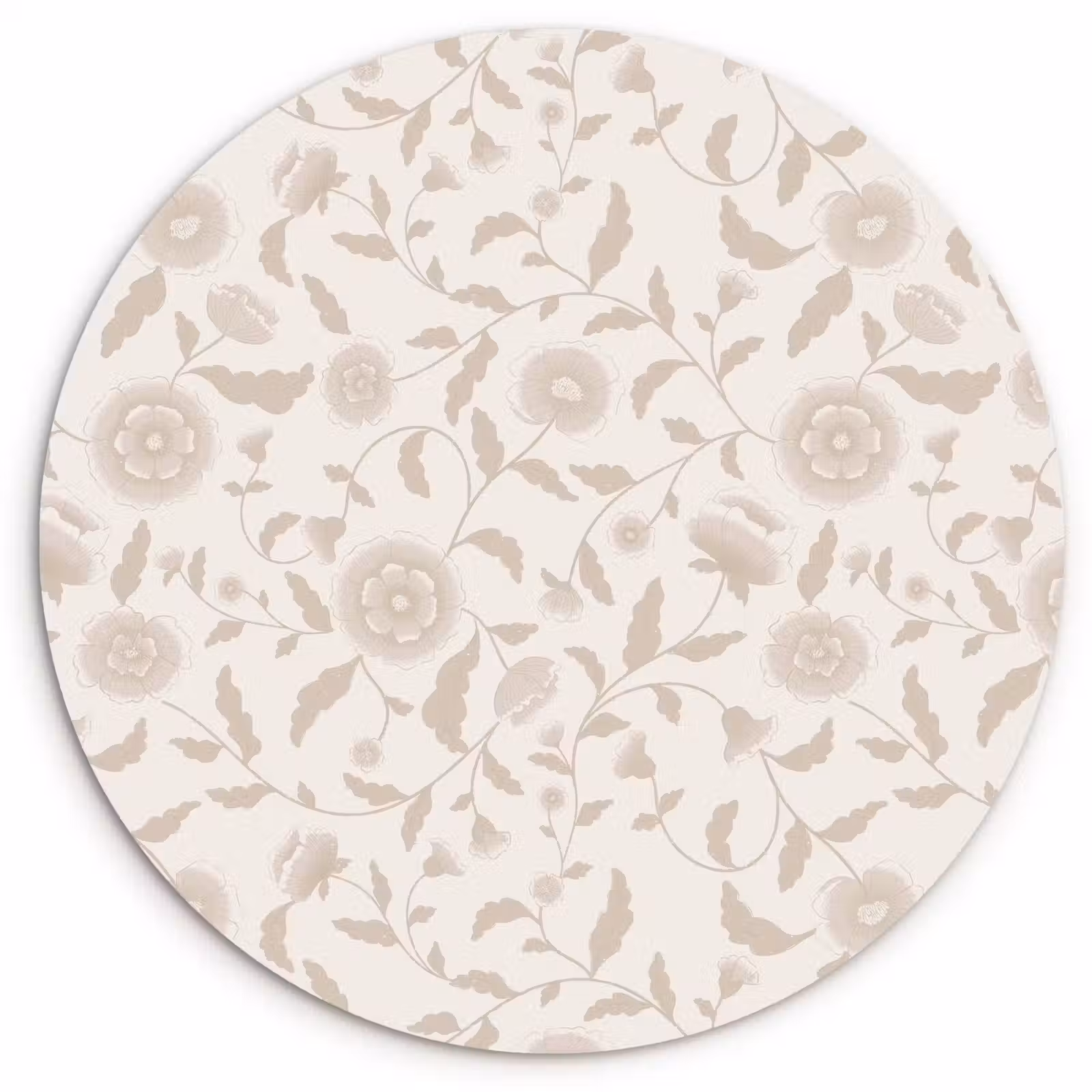 Muurcirkel - Sierlijk - Bloemen - Beige — 1