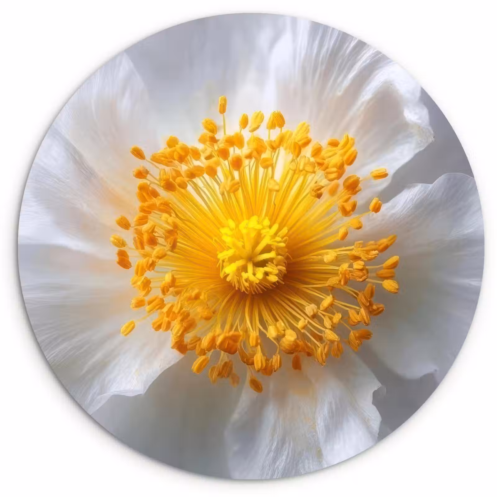 Muurcirkel - Wit - Bloem - Elegant — 1