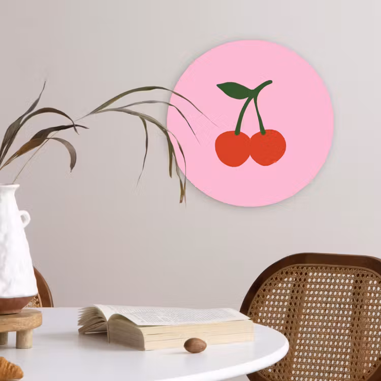 Muurcirkel - Kersen - Roze - Illustratie — 4