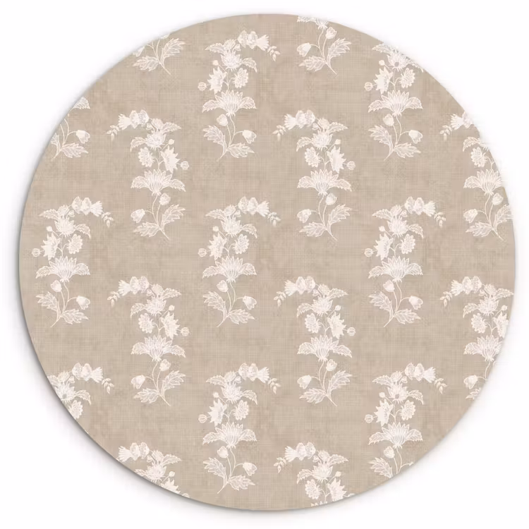 Muurcirkel - Motief - Beige - Linnen — 1