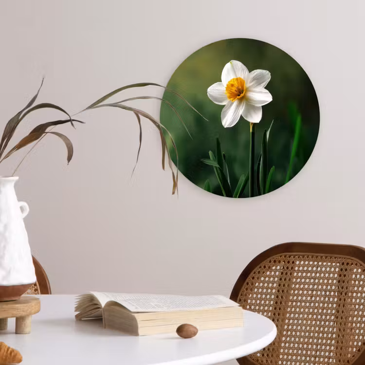 Muurcirkel - Narcis - Bloem - Wit - Grassprieten — 4