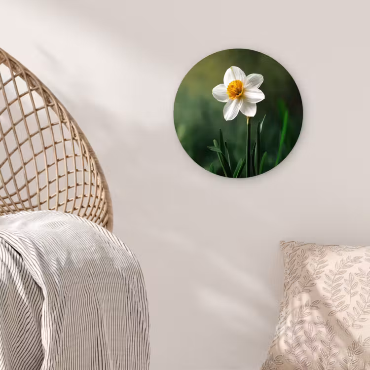 Muurcirkel - Narcis - Bloem - Wit - Grassprieten — 5