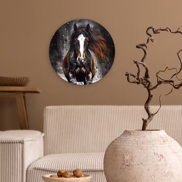 Muurcirkel - Paard - Dieren - Zwart - Luxe - Modern — 2