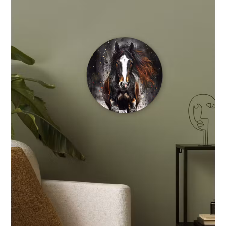 Muurcirkel - Paard - Dieren - Zwart - Luxe - Modern — 3