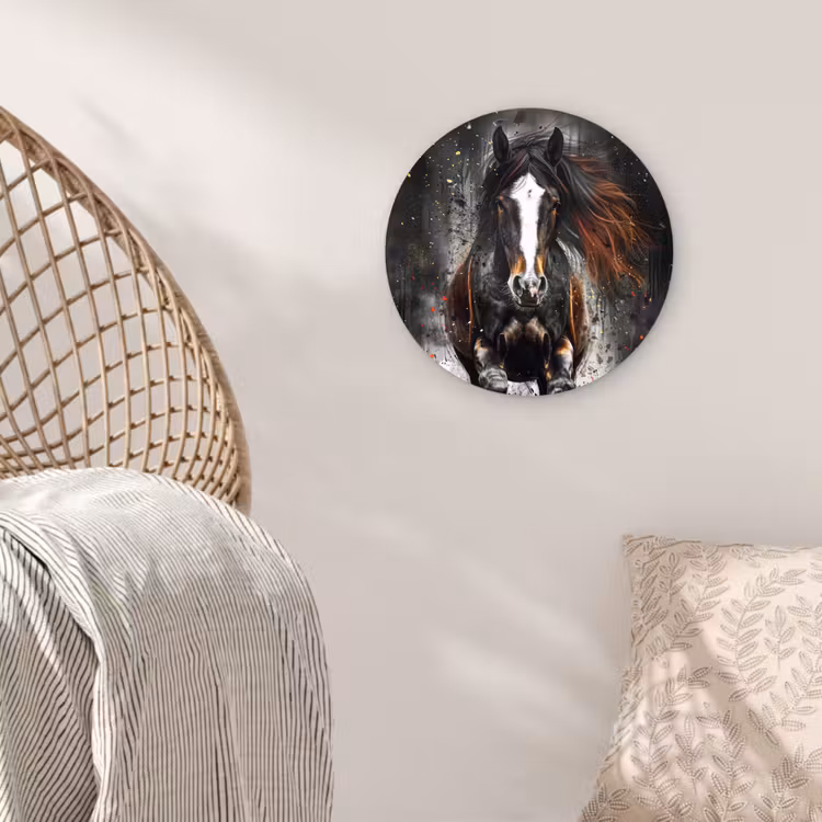 Muurcirkel - Paard - Dieren - Zwart - Luxe - Modern — 5