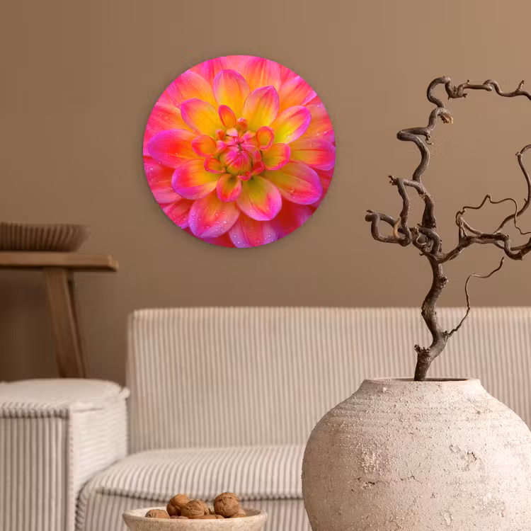 Muurcirkel - Roze - Dahlia - Kleurrijk — 2