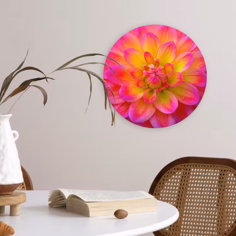 Muurcirkel - Roze - Dahlia - Kleurrijk — 4