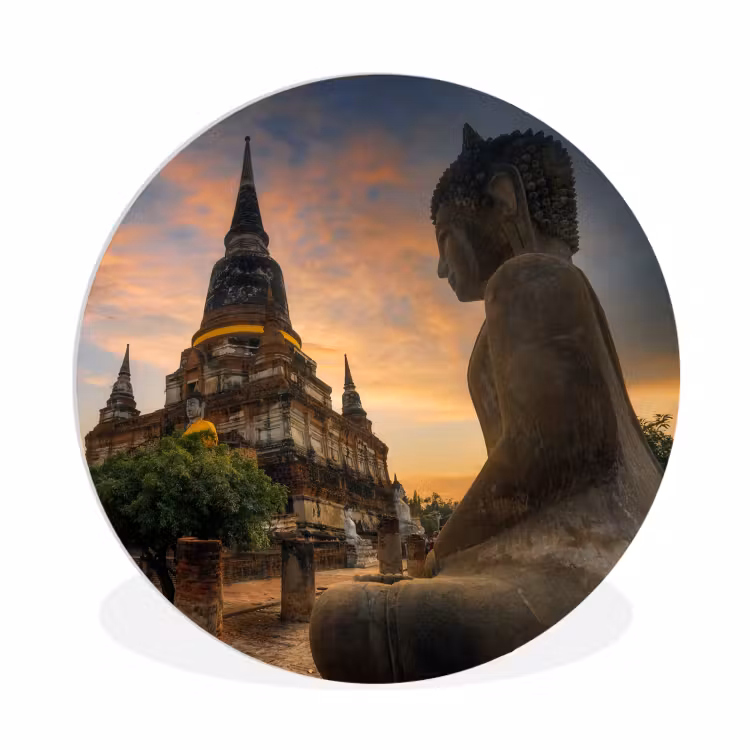 Muurcirkel - Tempel - Zonsondergang - Boeddha beelden - Buddha — 1