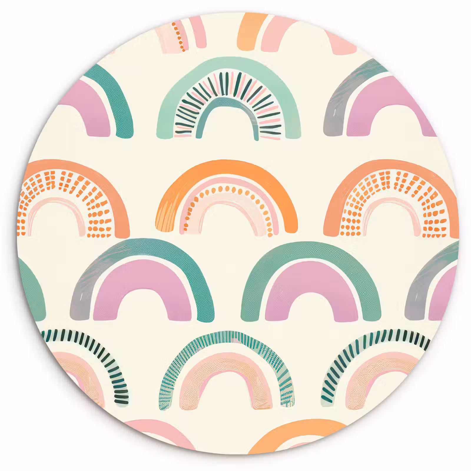 Muurcirkel - Regenboog - Pastel - Patroon — 1
