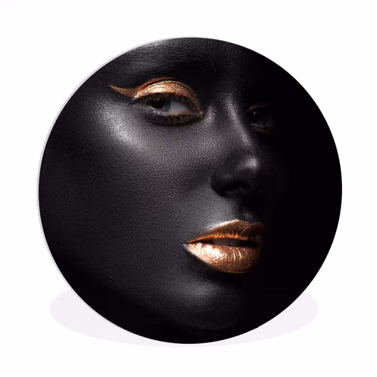 Muurcirkel - Vrouw - Make-up - Koper - Zwart — 1