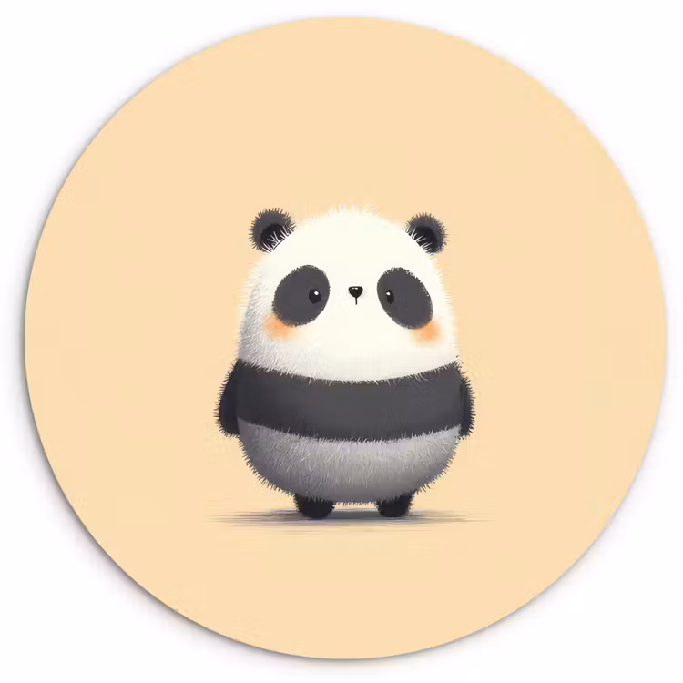 Muurcirkel - Panda - Beige - Minimalistisch — 1