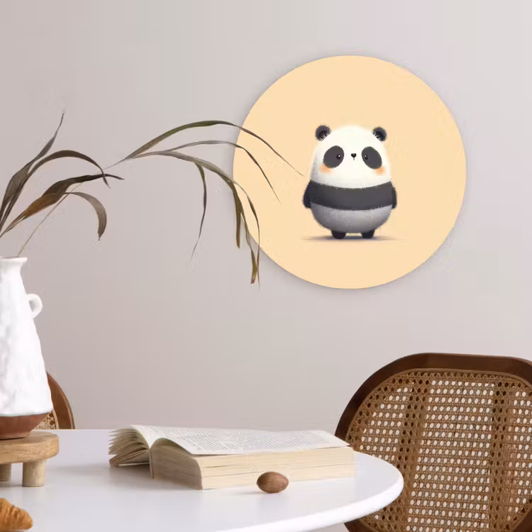 Muurcirkel - Panda - Beige - Minimalistisch — 4