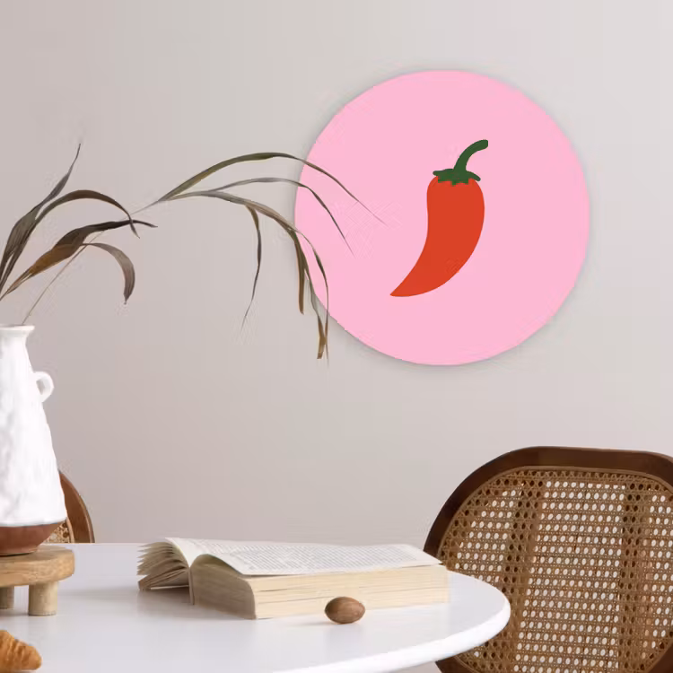 Muurcirkel - Peper - Rood - Illustratie — 4