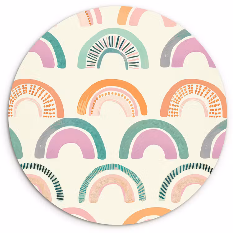 Muurcirkel - Regenboog - Pastel - Patroon — 1