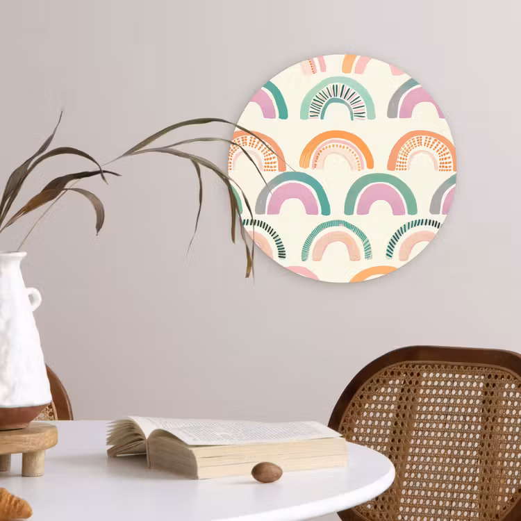 Muurcirkel - Regenboog - Pastel - Patroon — 4