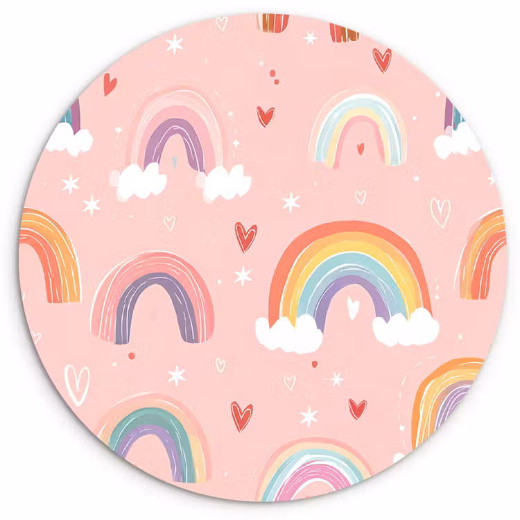 Muurcirkel - Regenboog - Patroon - Pastel — 1