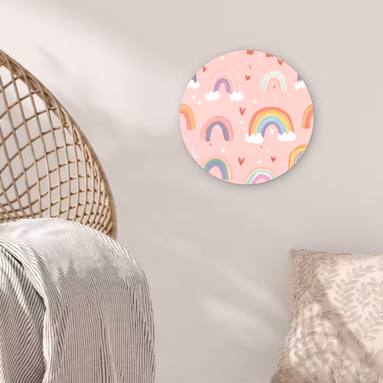 Muurcirkel - Regenboog - Patroon - Pastel — 5