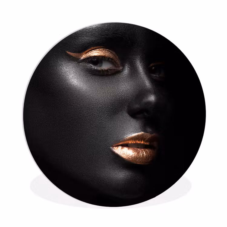 Muurcirkel - Vrouw - Make-up - Koper - Zwart — 1