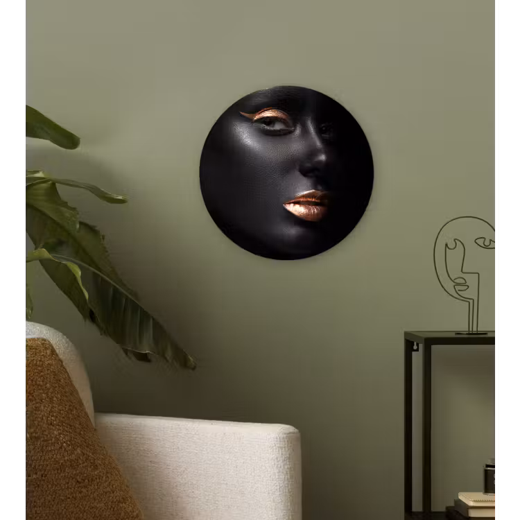 Muurcirkel - Vrouw - Make-up - Koper - Zwart — 3