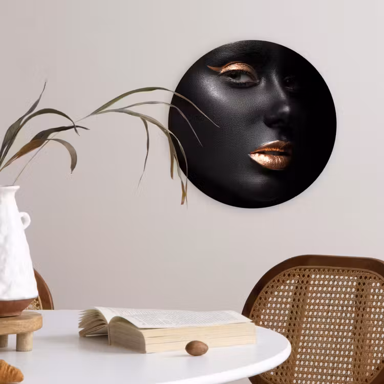 Muurcirkel - Vrouw - Make-up - Koper - Zwart — 4