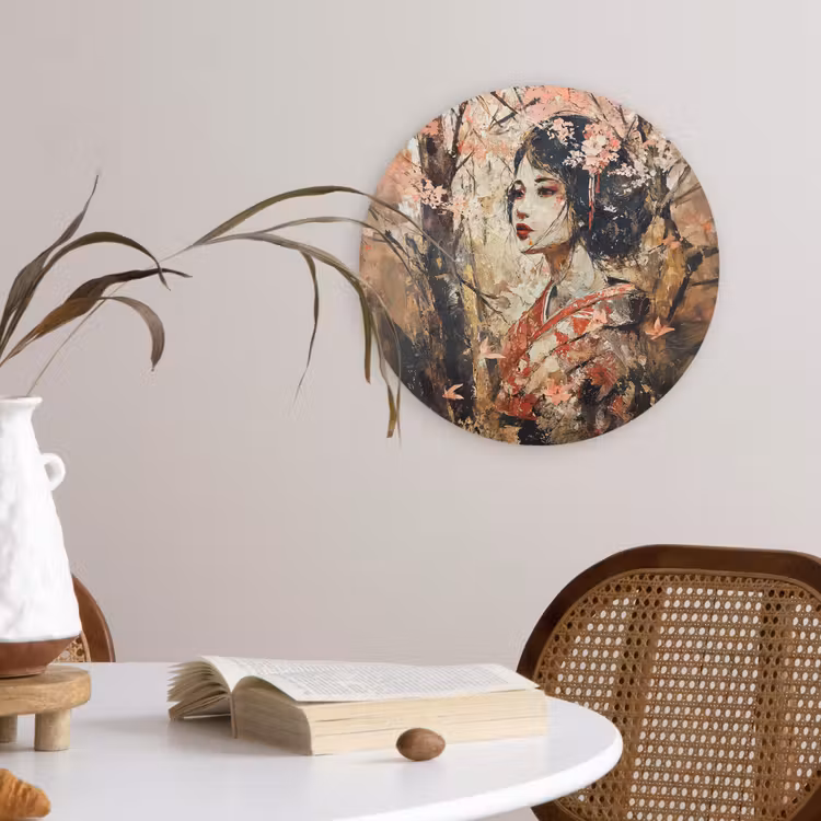 Muurcirkel - Kimono - Vrouw - kersenbomen — 4