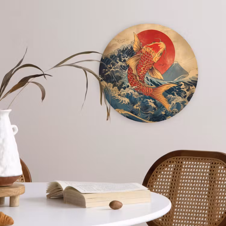 Muurcirkel - Koi - Zee - Golven - Zon — 4