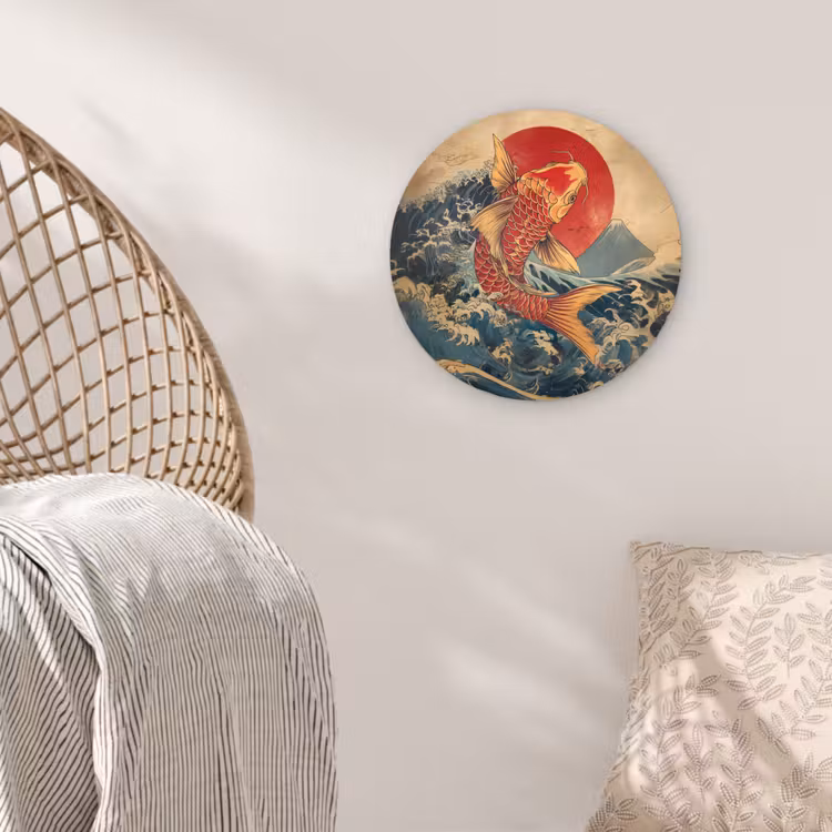 Muurcirkel - Koi - Zee - Golven - Zon — 5