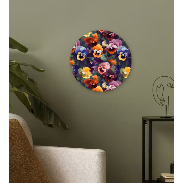 Muurcirkel - Viooltjes - Kleuren - Bloemblaadjes — 3