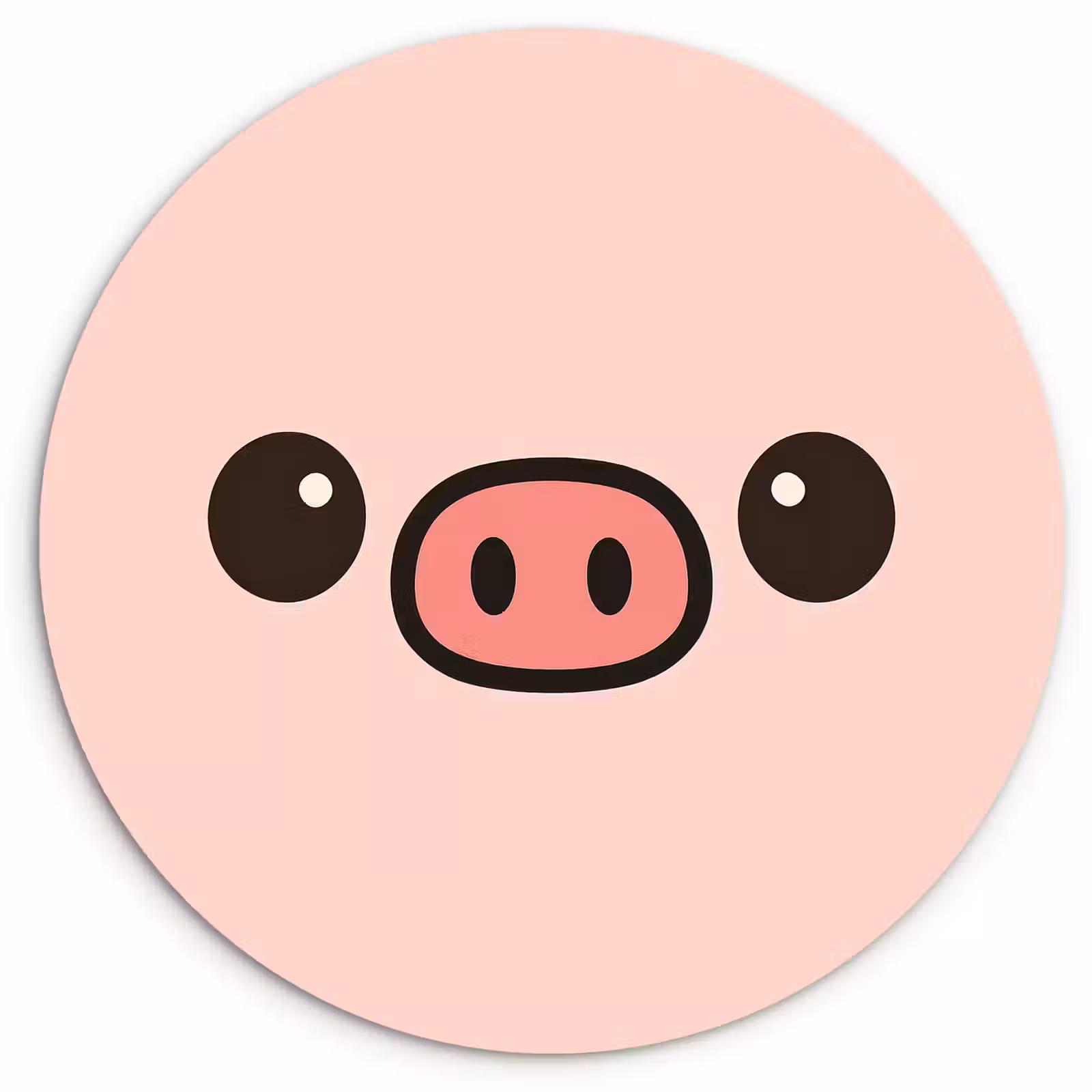 Muurcirkel - Varken - Roze - Minimalistisch — 1
