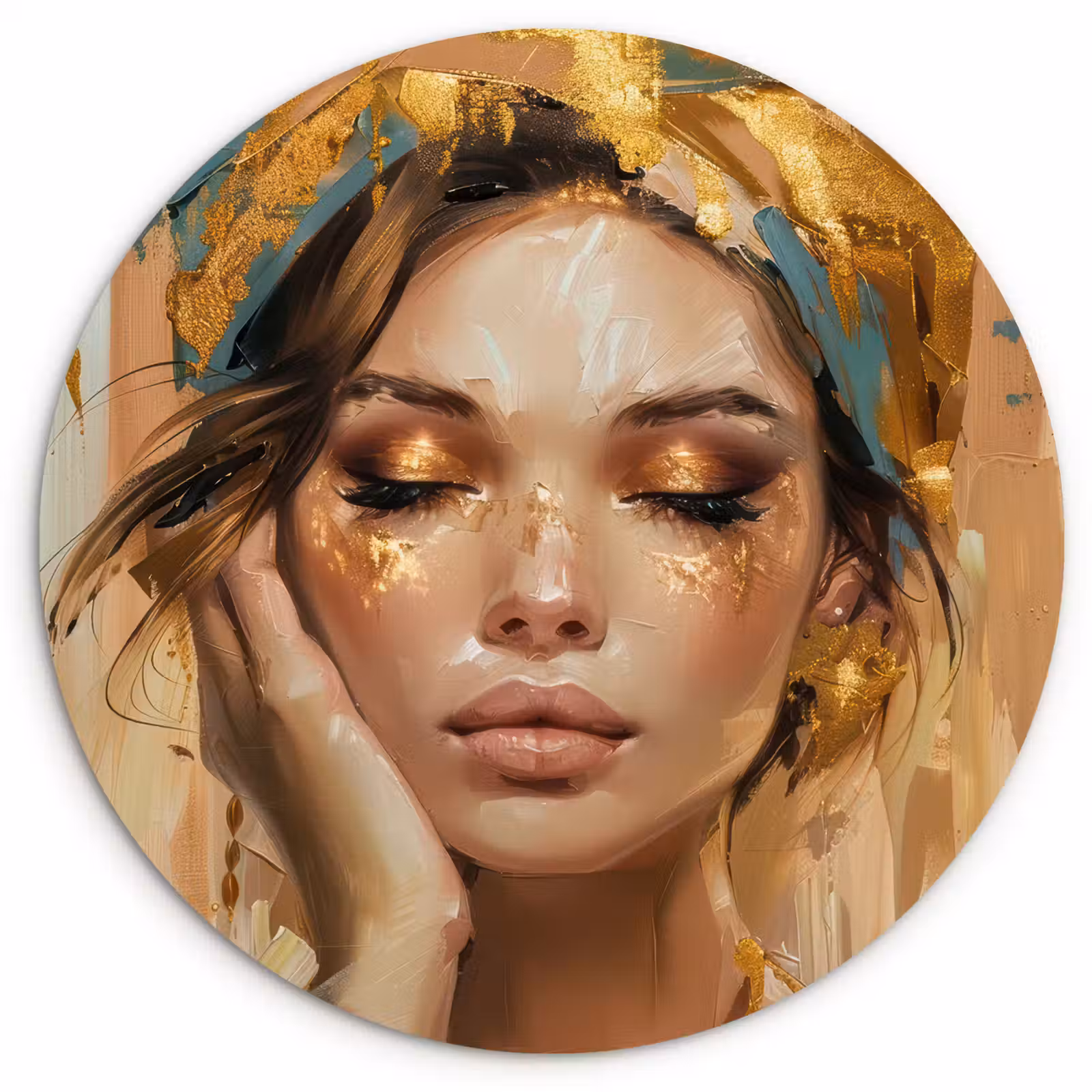 Muurcirkel - Vrouwen - Portret - Luxe - Goud — 1