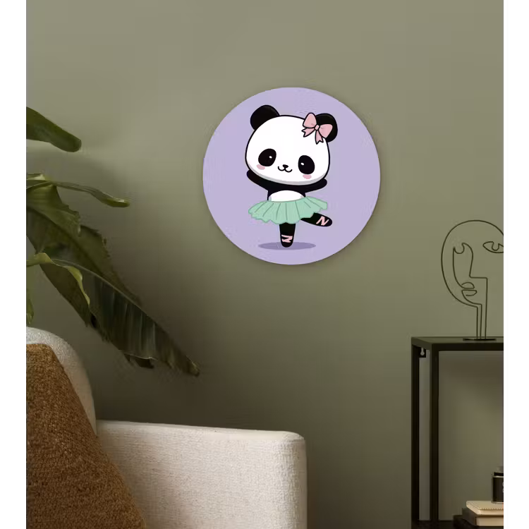 Muurcirkel - Panda - Paars - Sierlijk - Kawaii — 3