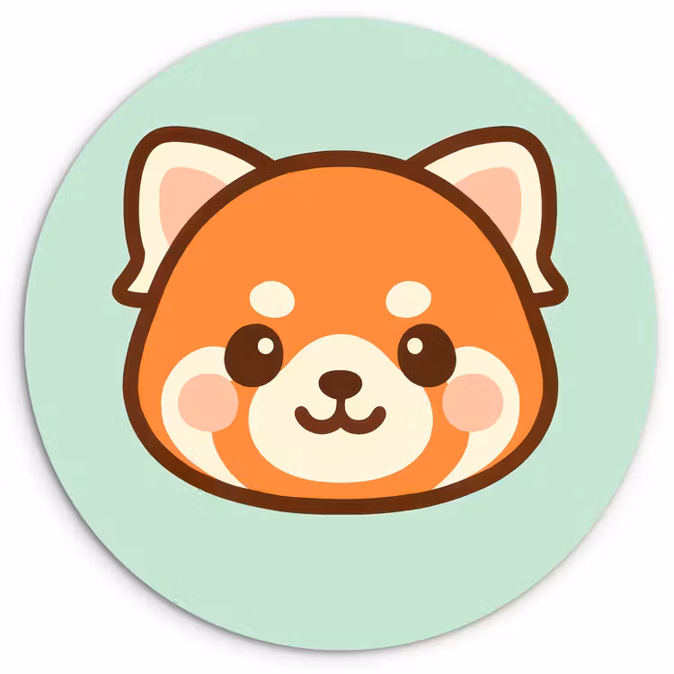 Muurcirkel - Rode panda - Groen - Cartoon — 1