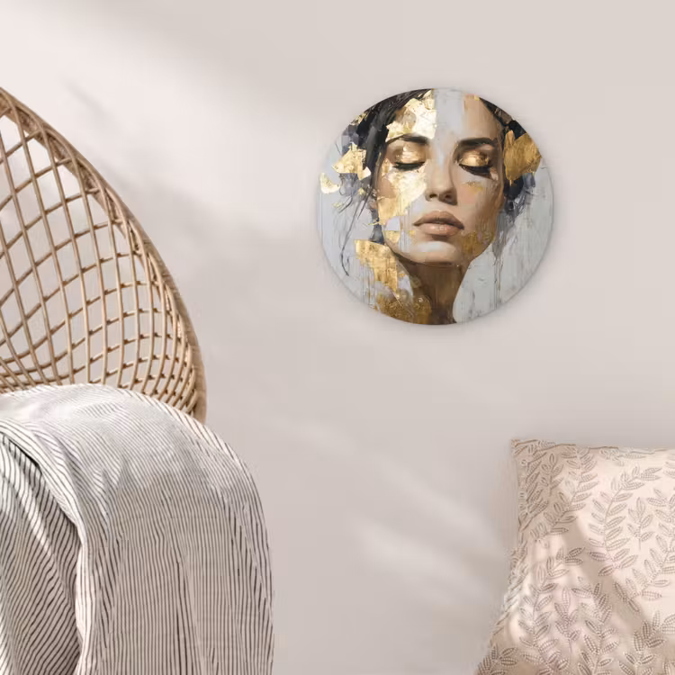 Muurcirkel - Sierlijk - Vrouw - Goud - Ogen — 5