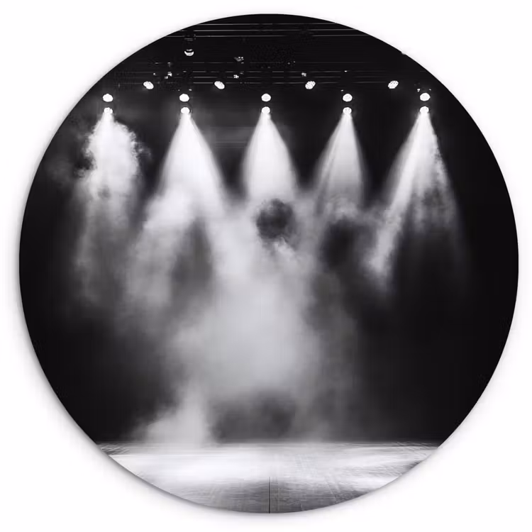 Muurcirkel - Theaterzaal - Mist - Spotlights - Zwart — 1