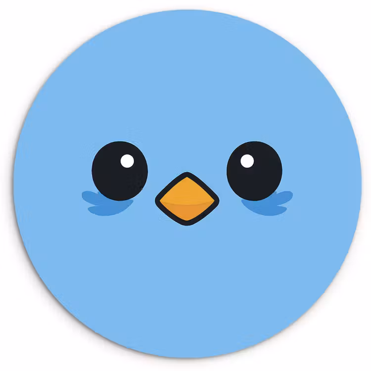 Muurcirkel - Vogel - Blauw - Eenvoudig — 1