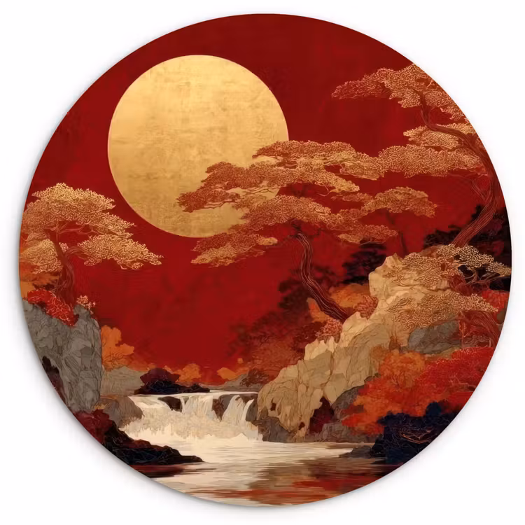 Muurcirkel - Volle maan - Landschap - Waterval — 1