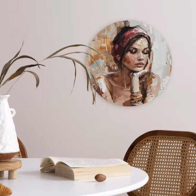 Muurcirkel - Vrouw - Verflook - Portret - Modern — 4