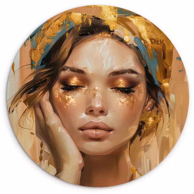 Muurcirkel - Vrouwen - Portret - Luxe - Goud — 1