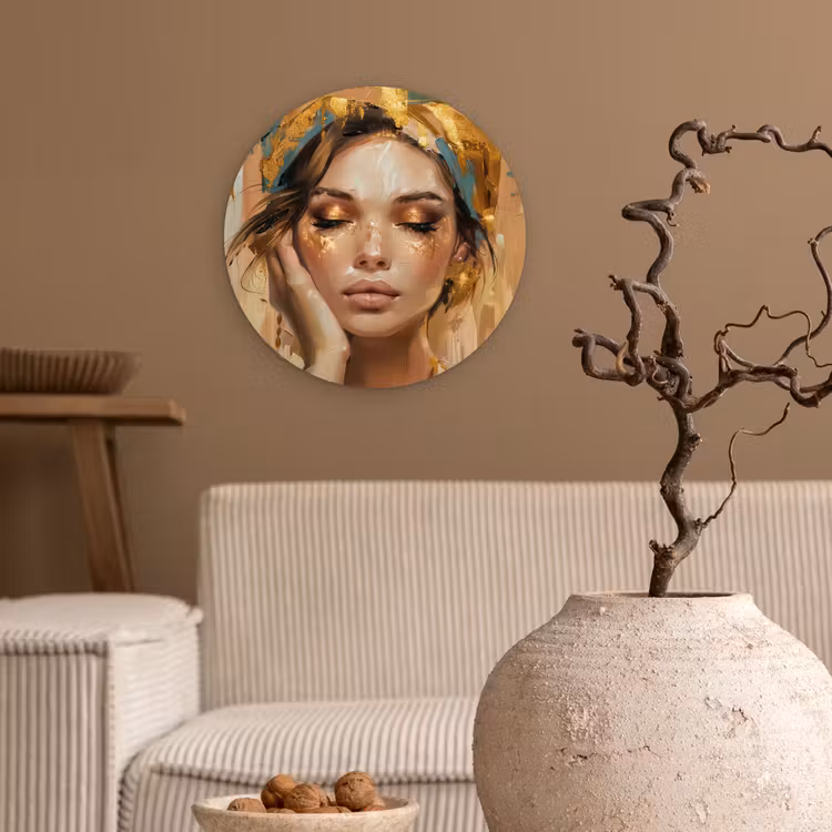 Muurcirkel - Vrouwen - Portret - Luxe - Goud — 2