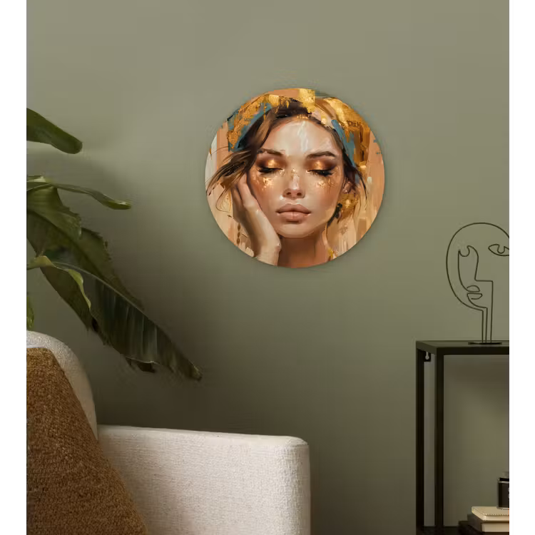 Muurcirkel - Vrouwen - Portret - Luxe - Goud — 3