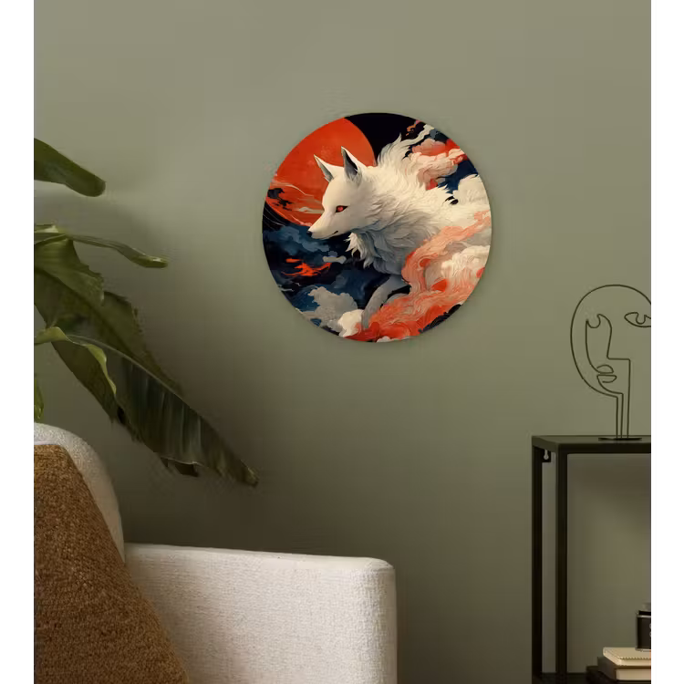 Muurcirkel - Witte vos - wolken - maan — 3