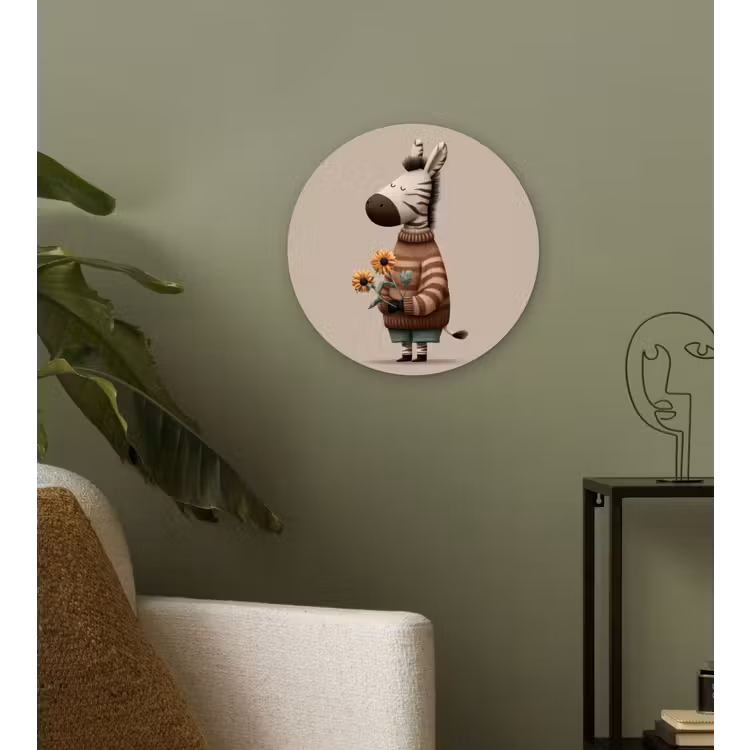 Muurcirkel - Zebra - Zonnebloemen - Warm — 3