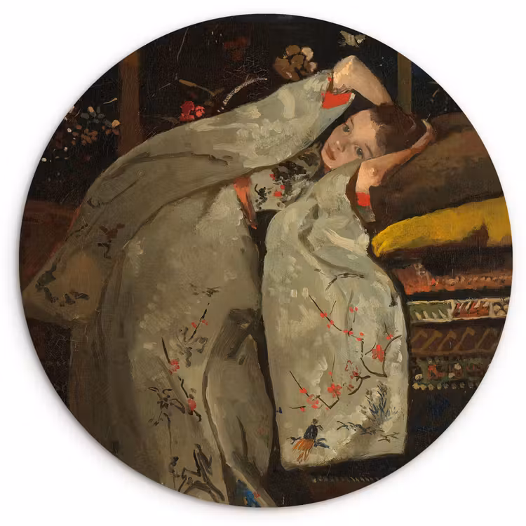 Muurcirkel - Meisje in witte kimono - Schilderij van George Hendrik Breitner — 1