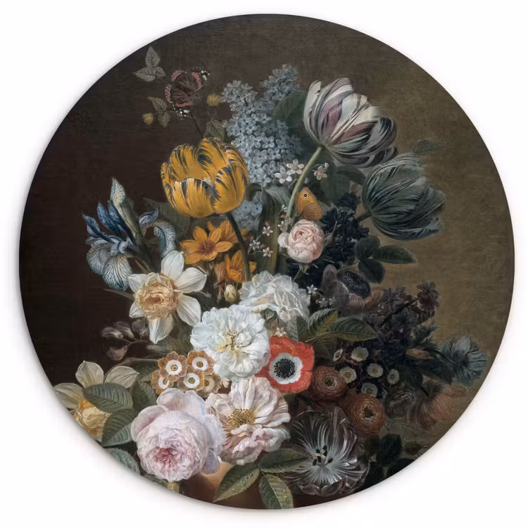 Muurcirkel - Stilleven met bloemen - Schilderij van Eelke Jelles Eelkema — 1