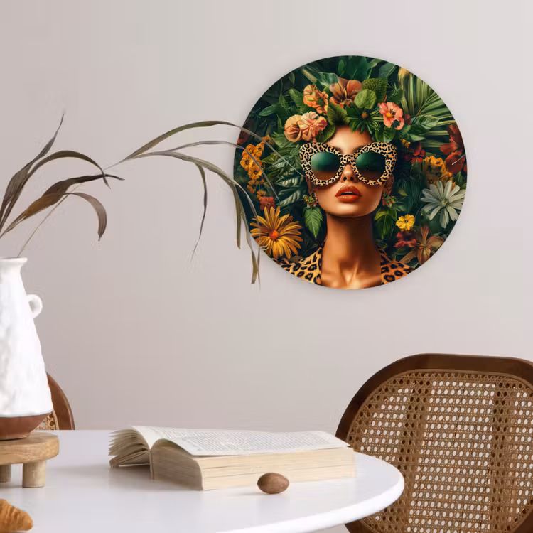 Muurcirkel - Vrouw - Panterprint - Jungle - Natuur - Luxe — 4
